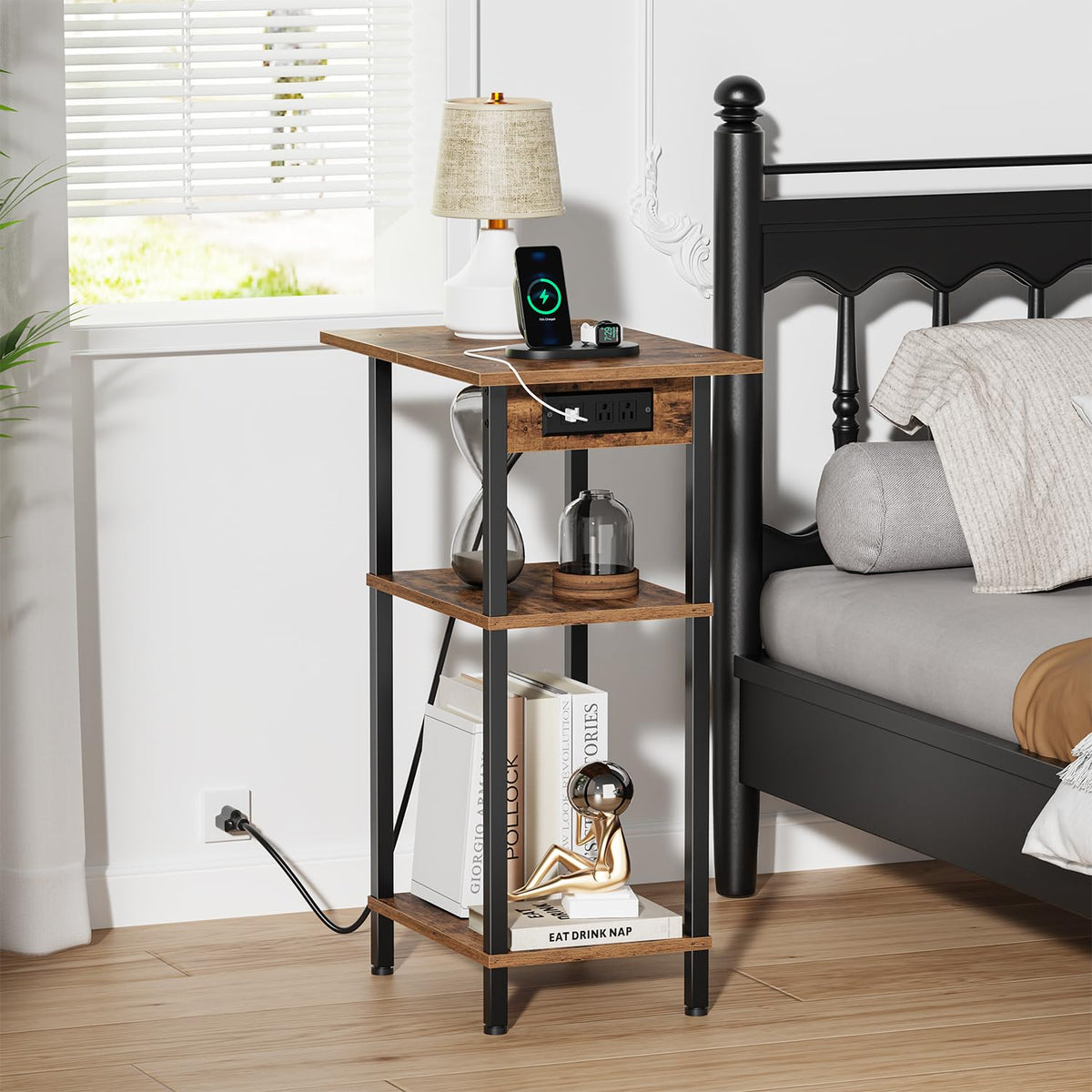 Tall End Table with Charging Station G5555