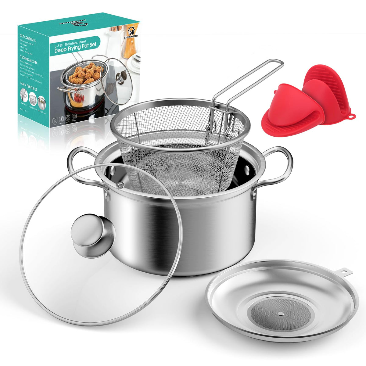 Deep Fryer Pot with Basket 6.3QT M55028