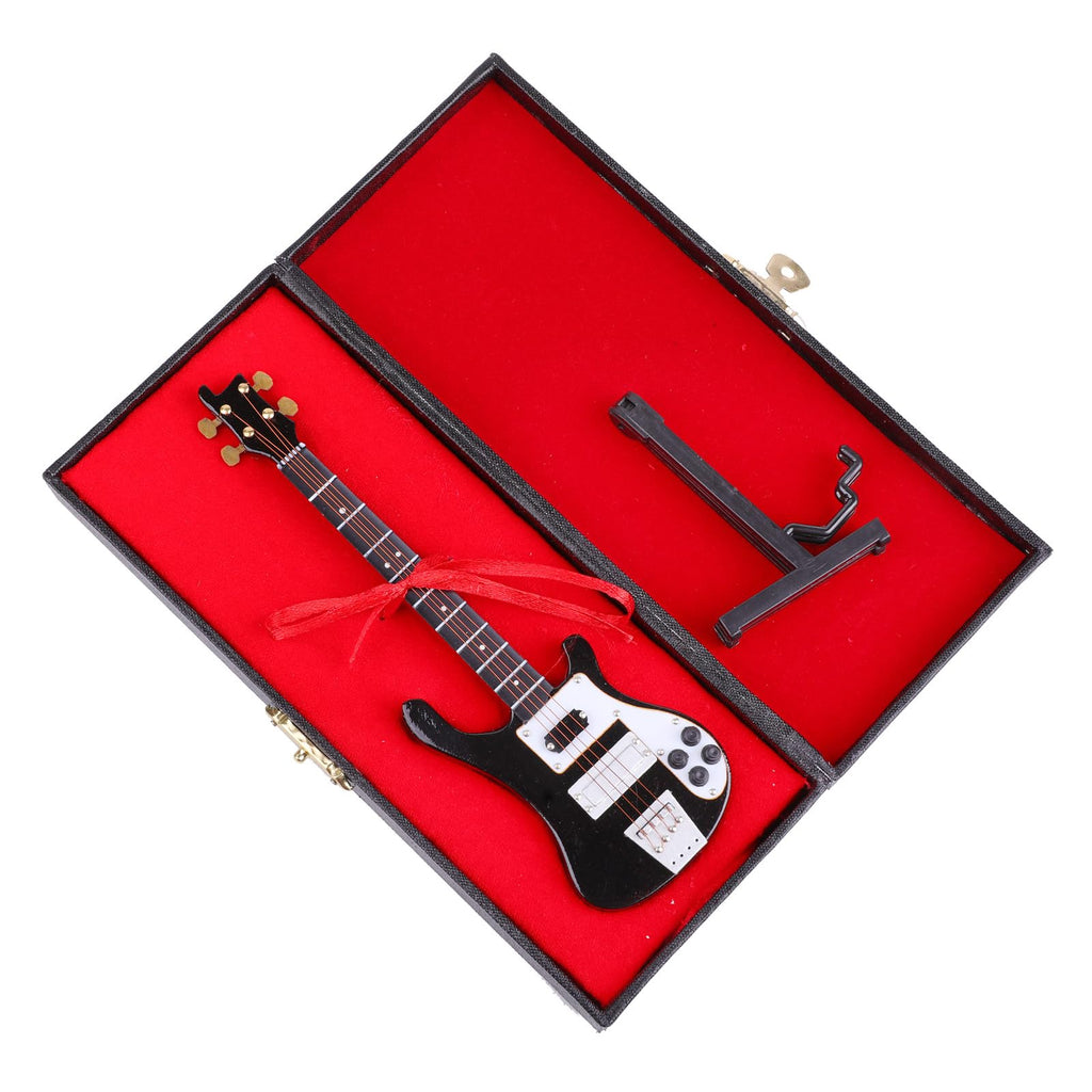 Miniature Electric Bass Guitar with Stand and Case U829614