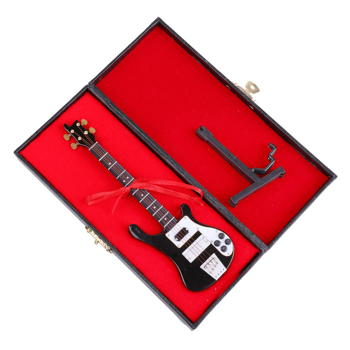 Miniature Electric Bass Guitar with Stand and Case U829614