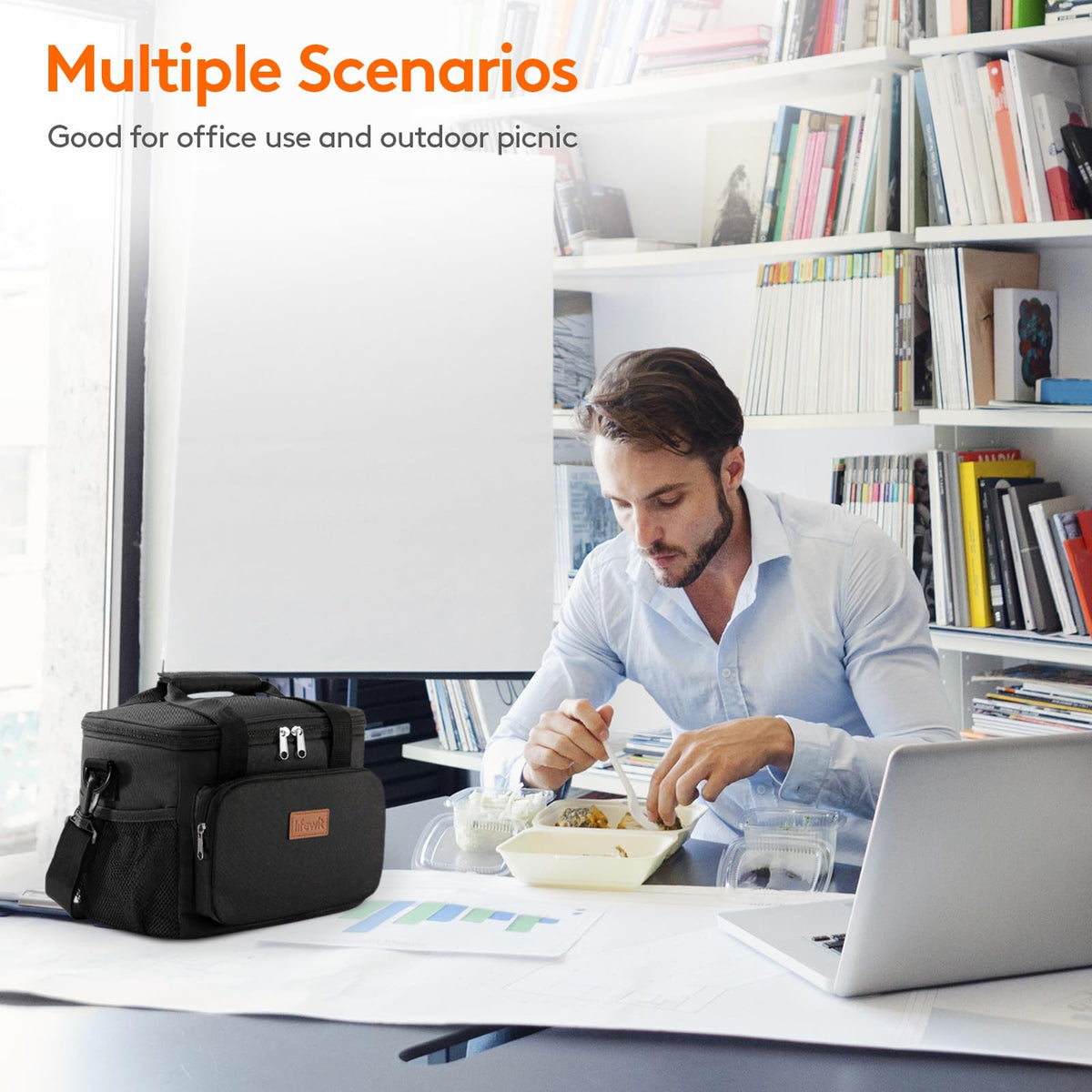 Black Insulated Lunch Bag Y2439