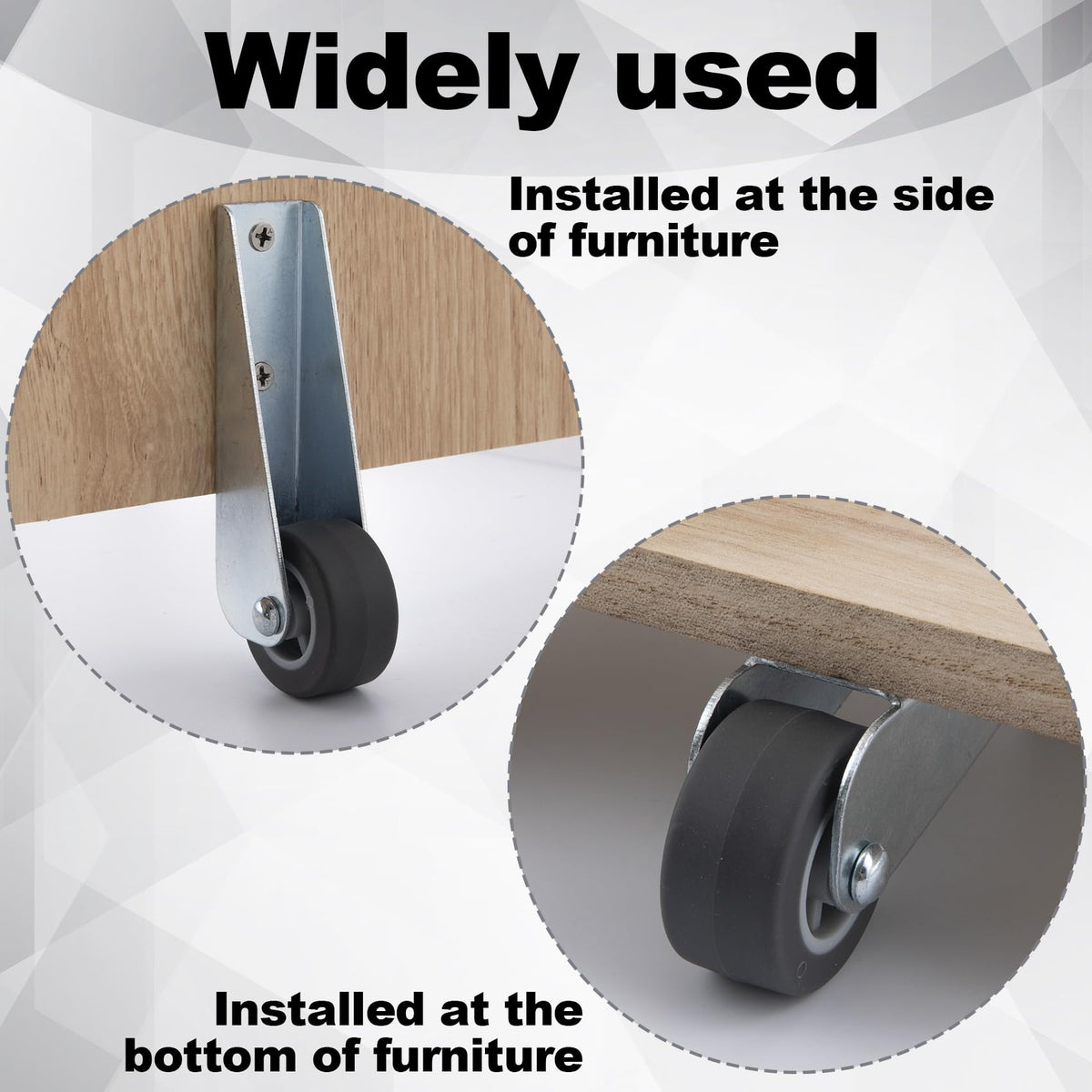 2 Pcs Rubber Swivel Casters F201