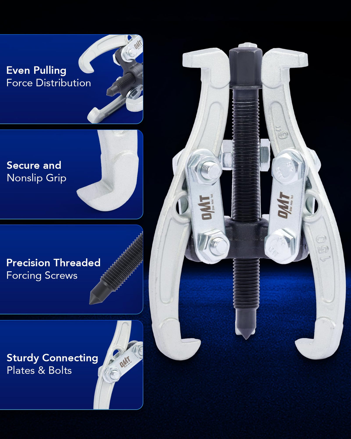 3" 4" 6" 8" 3 Jaw Gear Puller Set with Reversible Jaws F2877