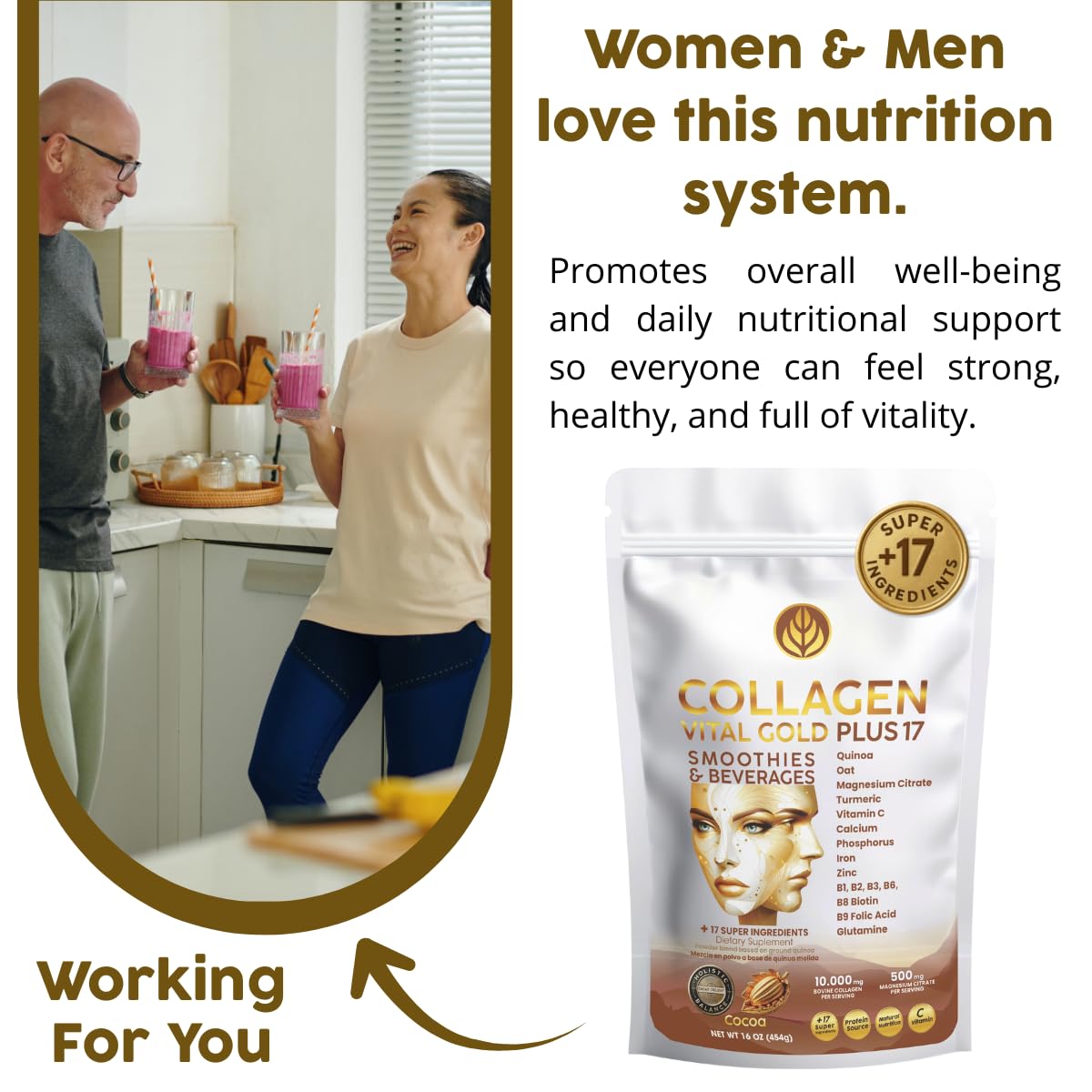 Collagen Peptides Powder Cocoa Flavor 16 oz B59897