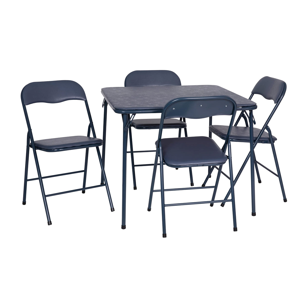 Navy Square Folding Card Table and Chairs Set K653