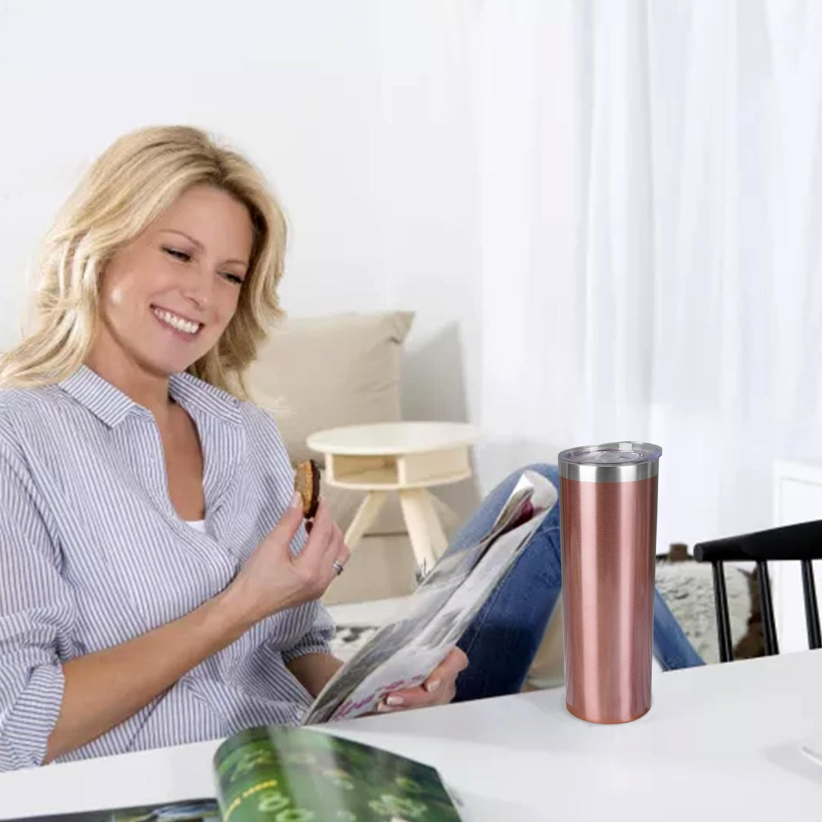20 oz Stainless Steel Vacuum Insulated Tumbler with Lid and Straw Z9132