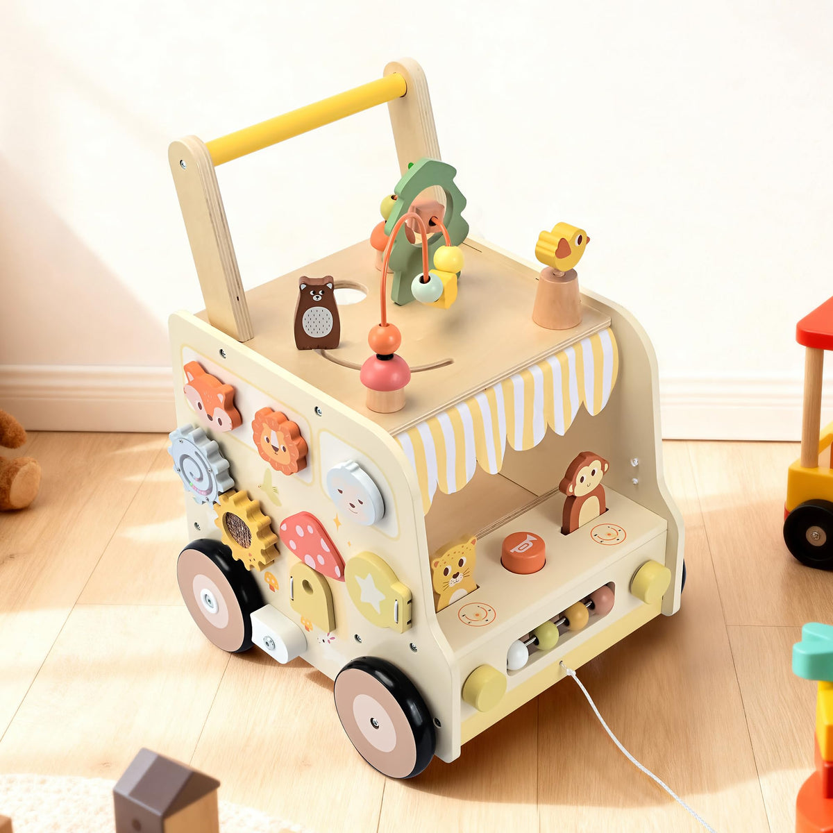 Wooden Activity Cube Push Walker B70685