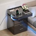 Led Nightstand with Charging Station B141