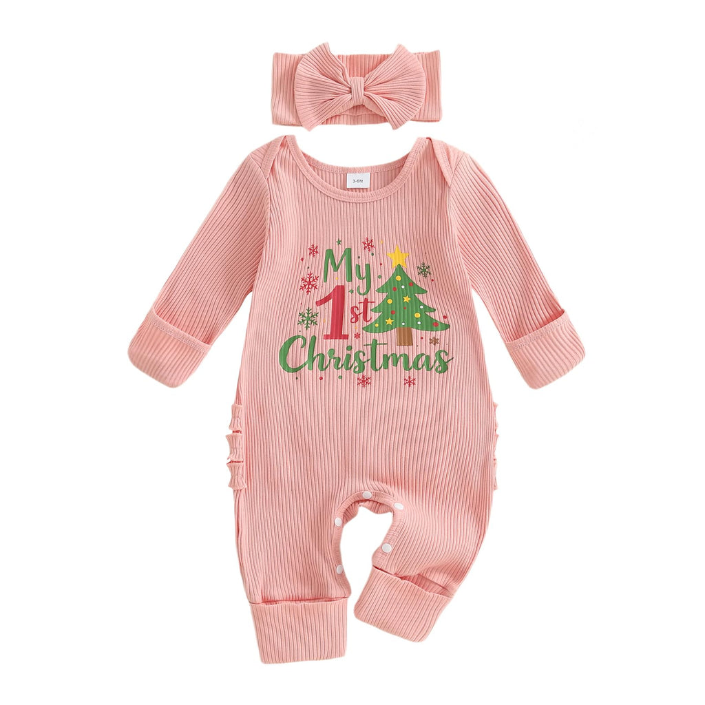 Christmas Tree Long Sleeve Romper Jumpsuit E9883