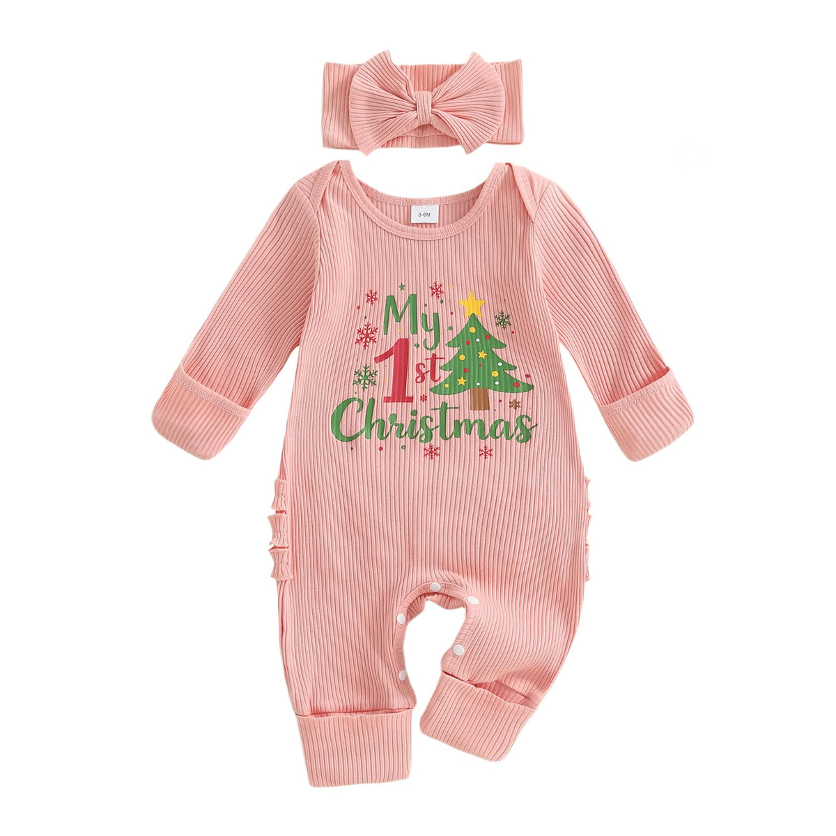 Christmas Tree Long Sleeve Romper Jumpsuit E9883