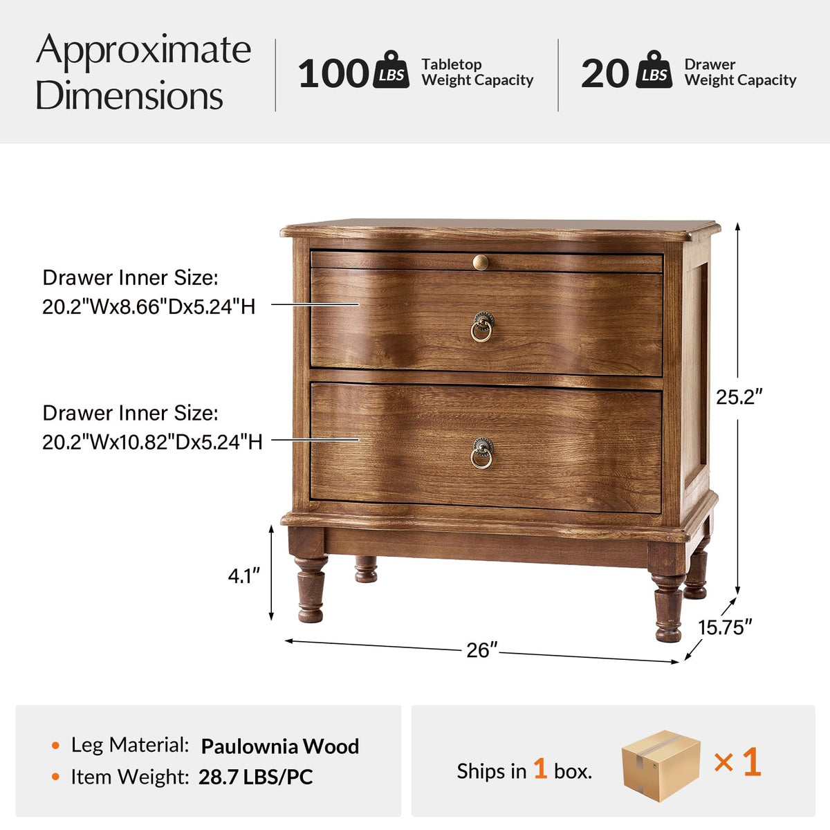2-Drawer End Table with Charging Station Y607