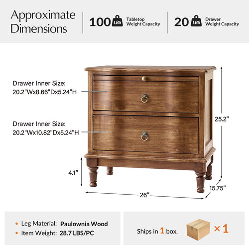 2-Drawer End Table with Charging Station Y607