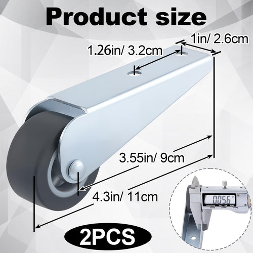 2 Pcs Rubber Swivel Casters F201