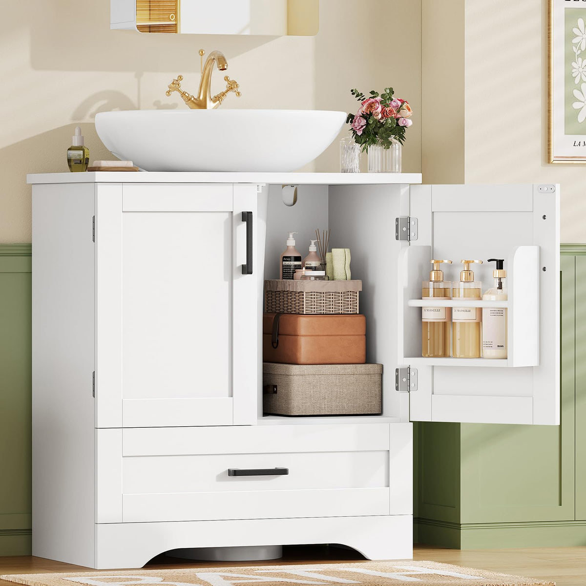 24" Pedestal Sink Storage Cabinet with 2 Doors & 1 Drawer P4158