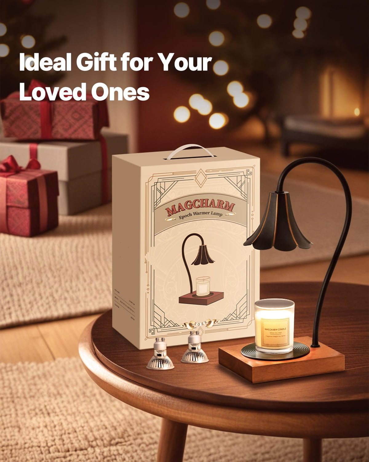 Black Candle Warmer Lamp with Timer & Stepless Dimmable O7915