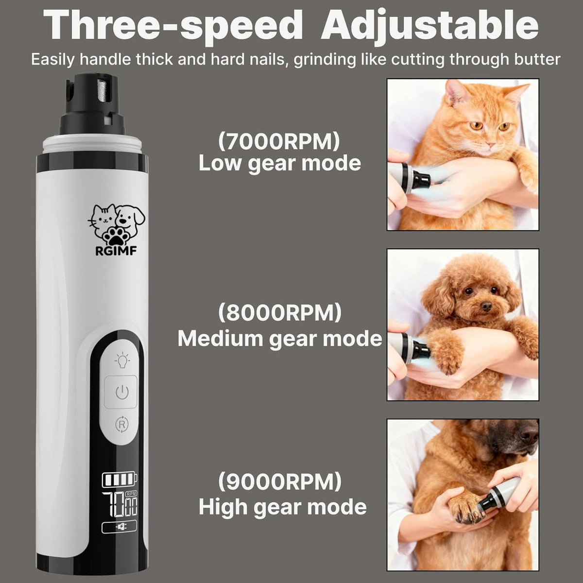 Dog Nail Grinder with Light F666