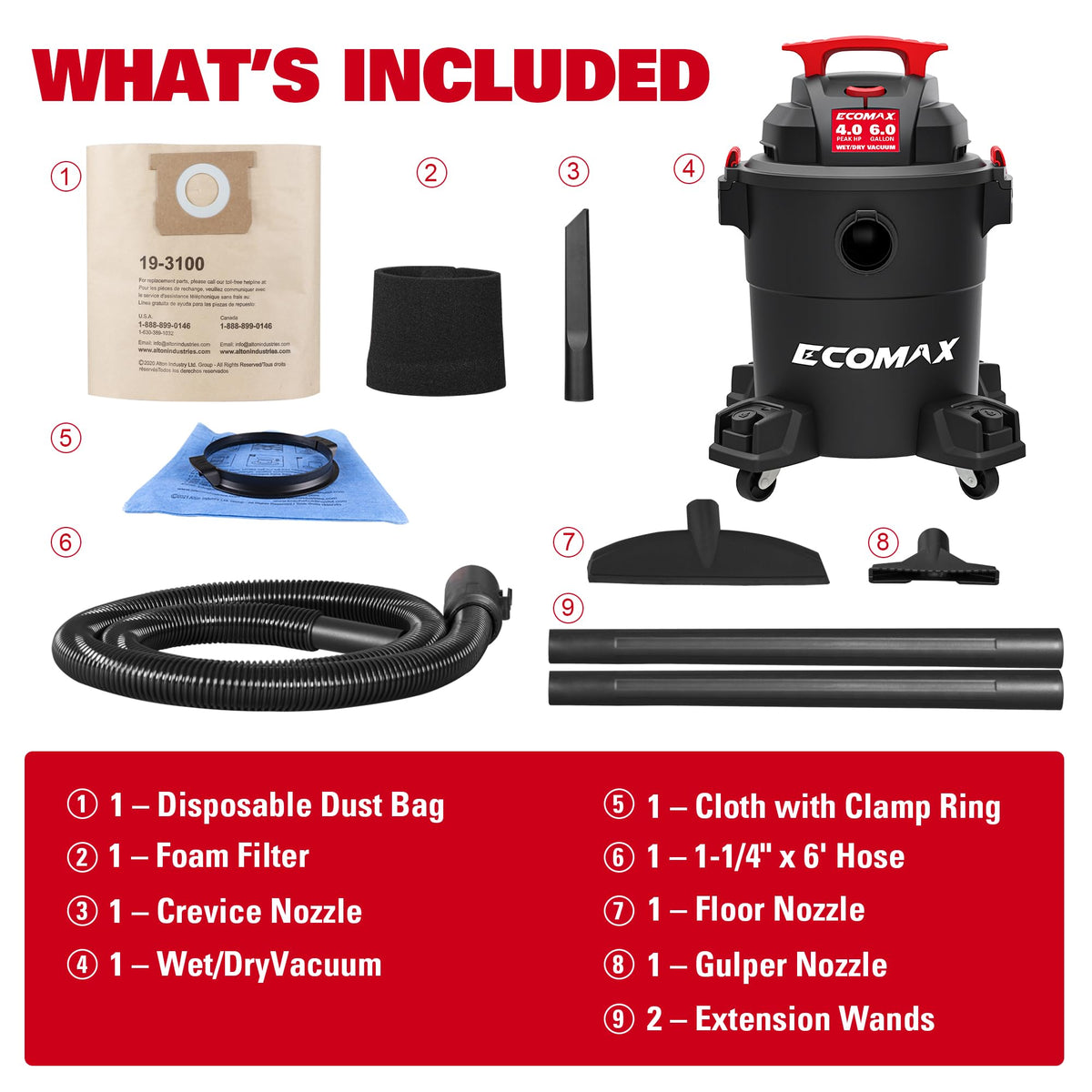 6 Gallon 4 HP Wet Dry Shop Vac C225361