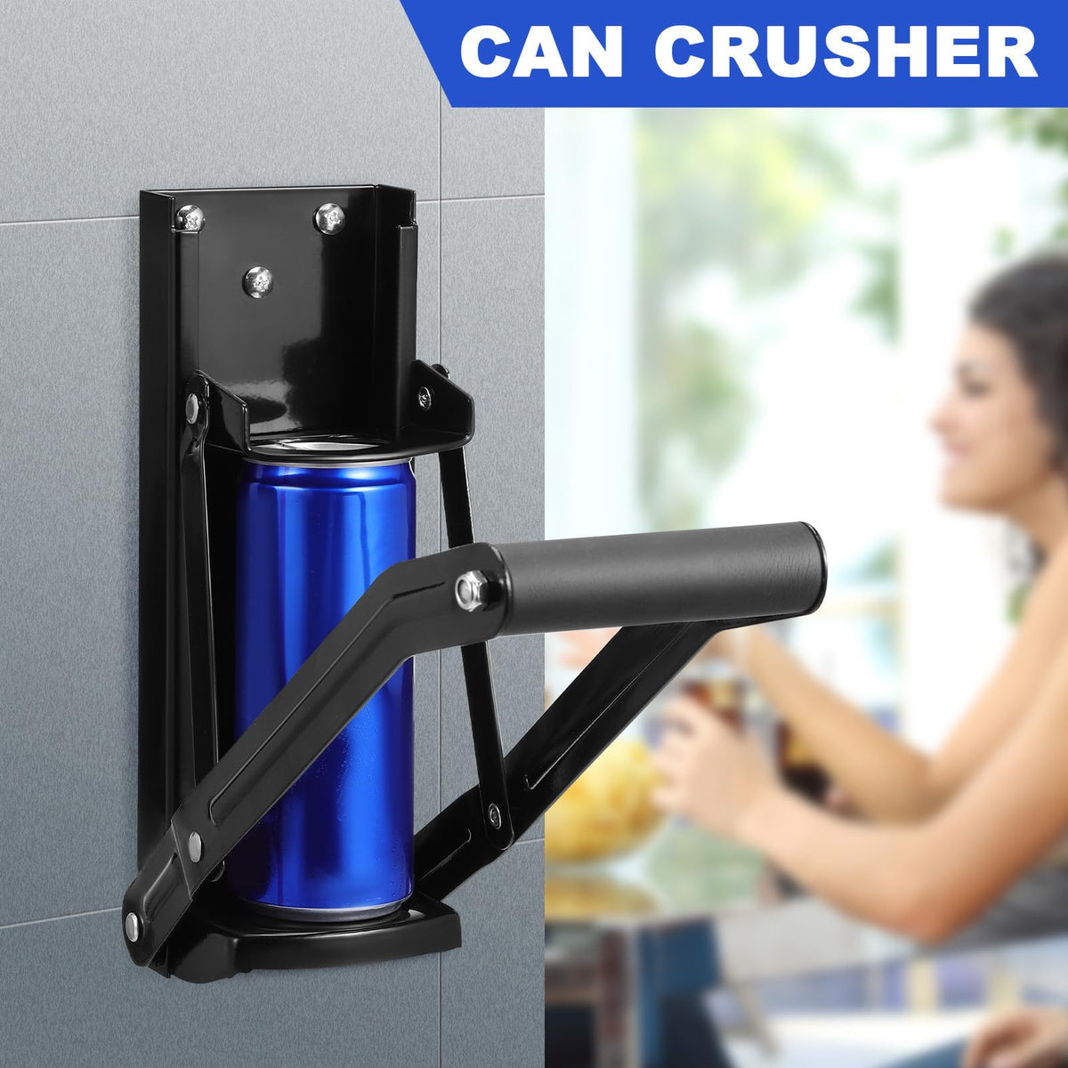 Black Heavy Duty Wall Mounted Can Crusher G9978