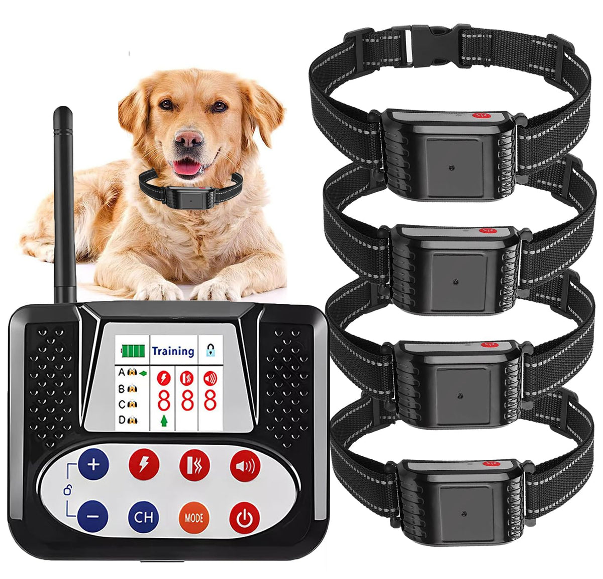 Wireless Electric Dog Fence & Training Collar 2-in-1, Waterproof Rechargeable, Up to 8 Acre F404
