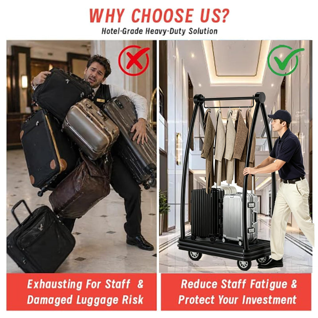 Stainless Steel Baggage Trolley with Wheels P839