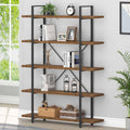 Rustic Brown 5 Shelf Wood Bookshelf N675