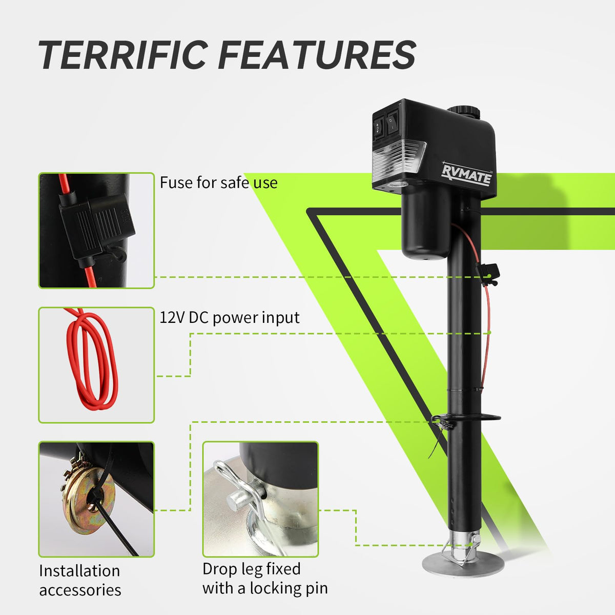 Electric A-Frame Trailer Jack up to 3500-4000lbs B9392