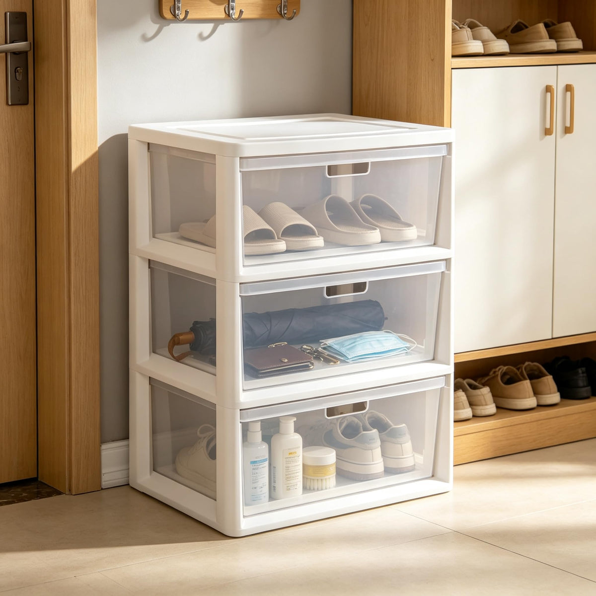 White 3 Drawer Plastic Storage Unit N4504