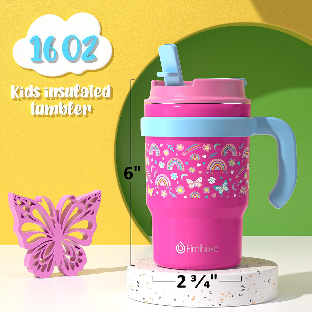 16oz Kids Insulated Tumbler with Handle, 2 Pack T664538