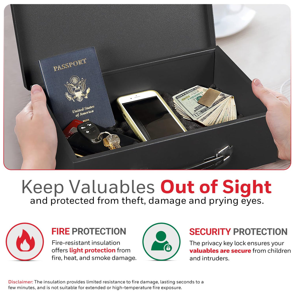 Black Steel Safe Box with Keys Y3211