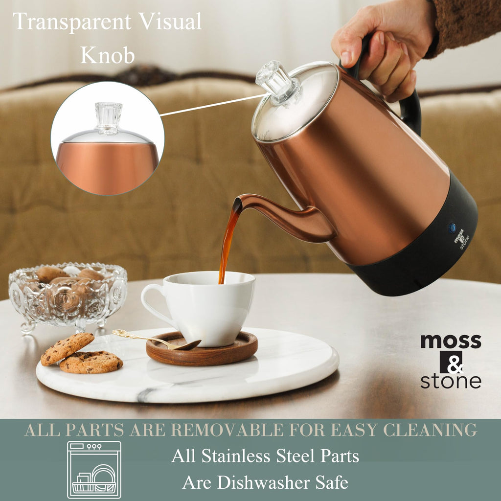 10 Cup Copper Electric Percolator Coffee Pot K718