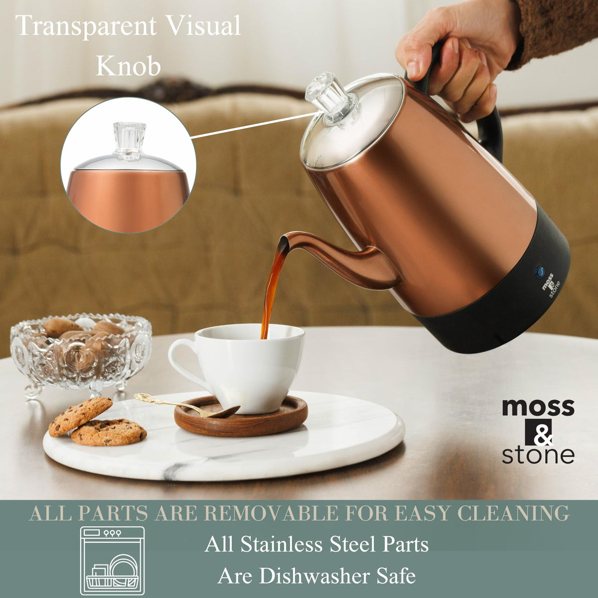 10 Cup Copper Electric Percolator Coffee Pot K718