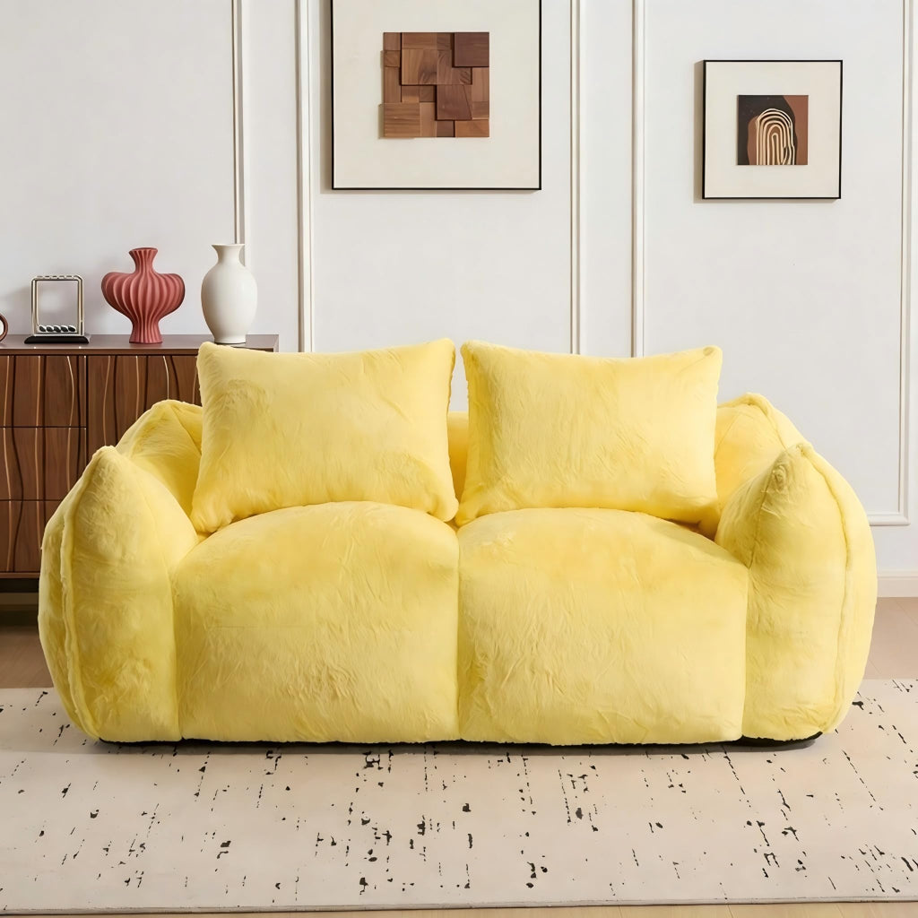 Oversized Faux Fur Memory Foam Bean Bag Chair Q770545