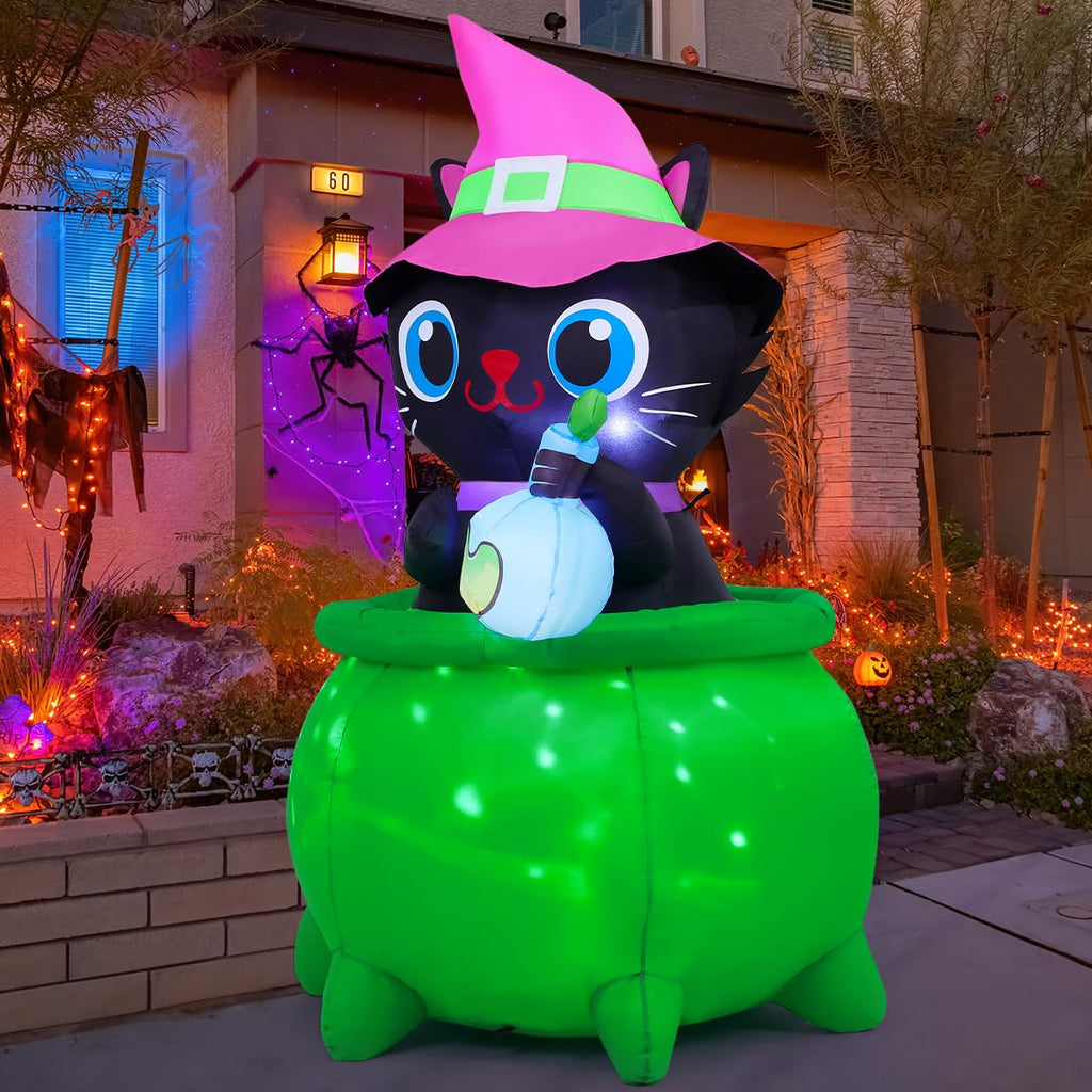 6 FT Halloween Inflatable Cat with LED Lights N2816