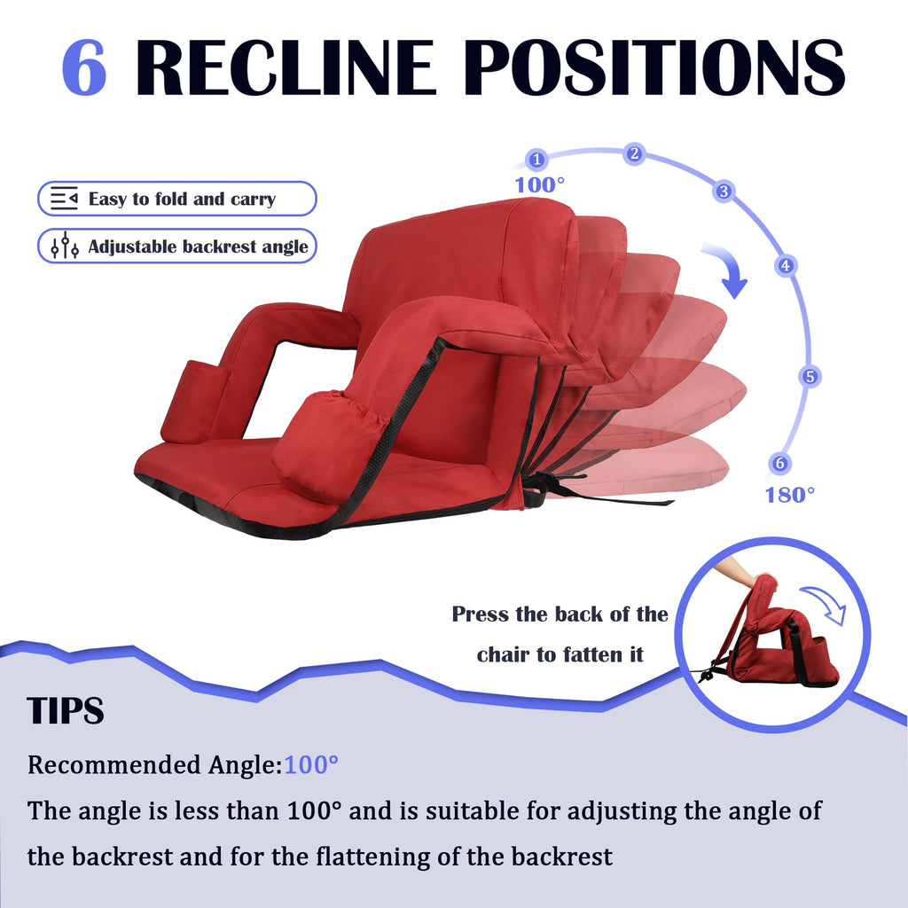 Reclining Bleacher Chair with Back Support D732