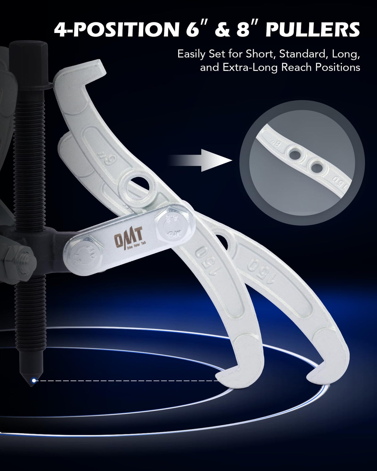 3" 4" 6" 8" 3 Jaw Gear Puller Set with Reversible Jaws F2877