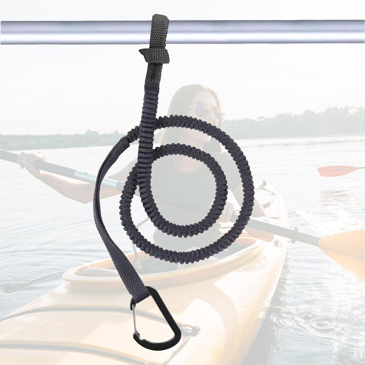 Kayak Paddle Leash 3-7 ft Stretchable Strap Lanyard H895