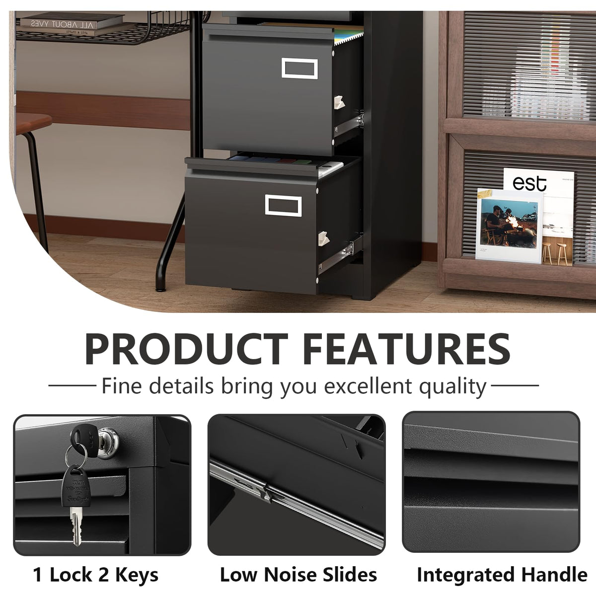 4 Drawer Metal File Cabinet with Lock T76253