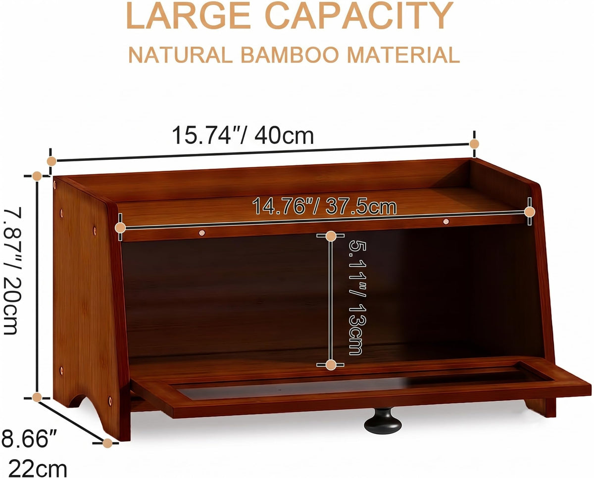 Brown Bamboo Bread Box F408