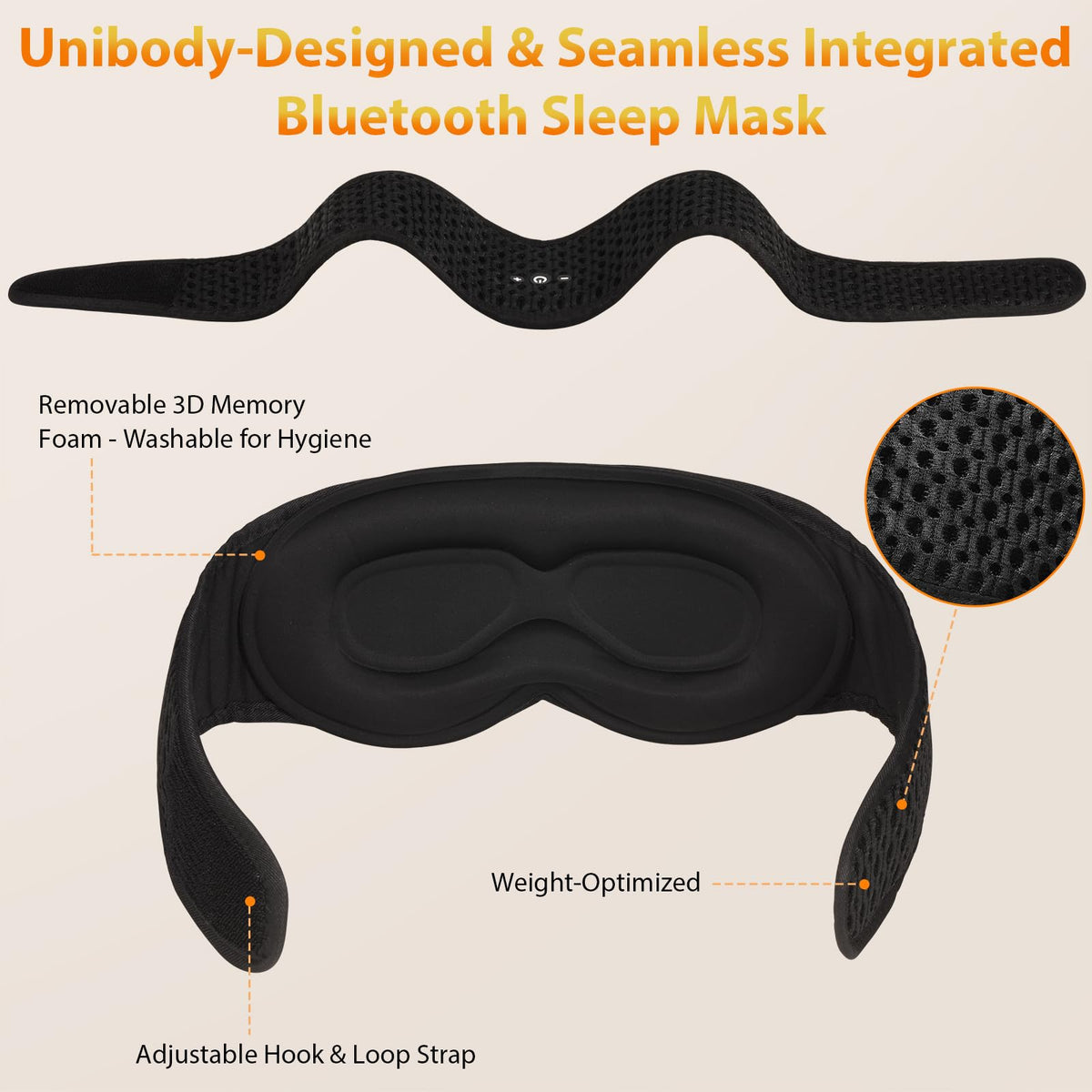 Sleep Mask with Bluetooth Headphones Y9715