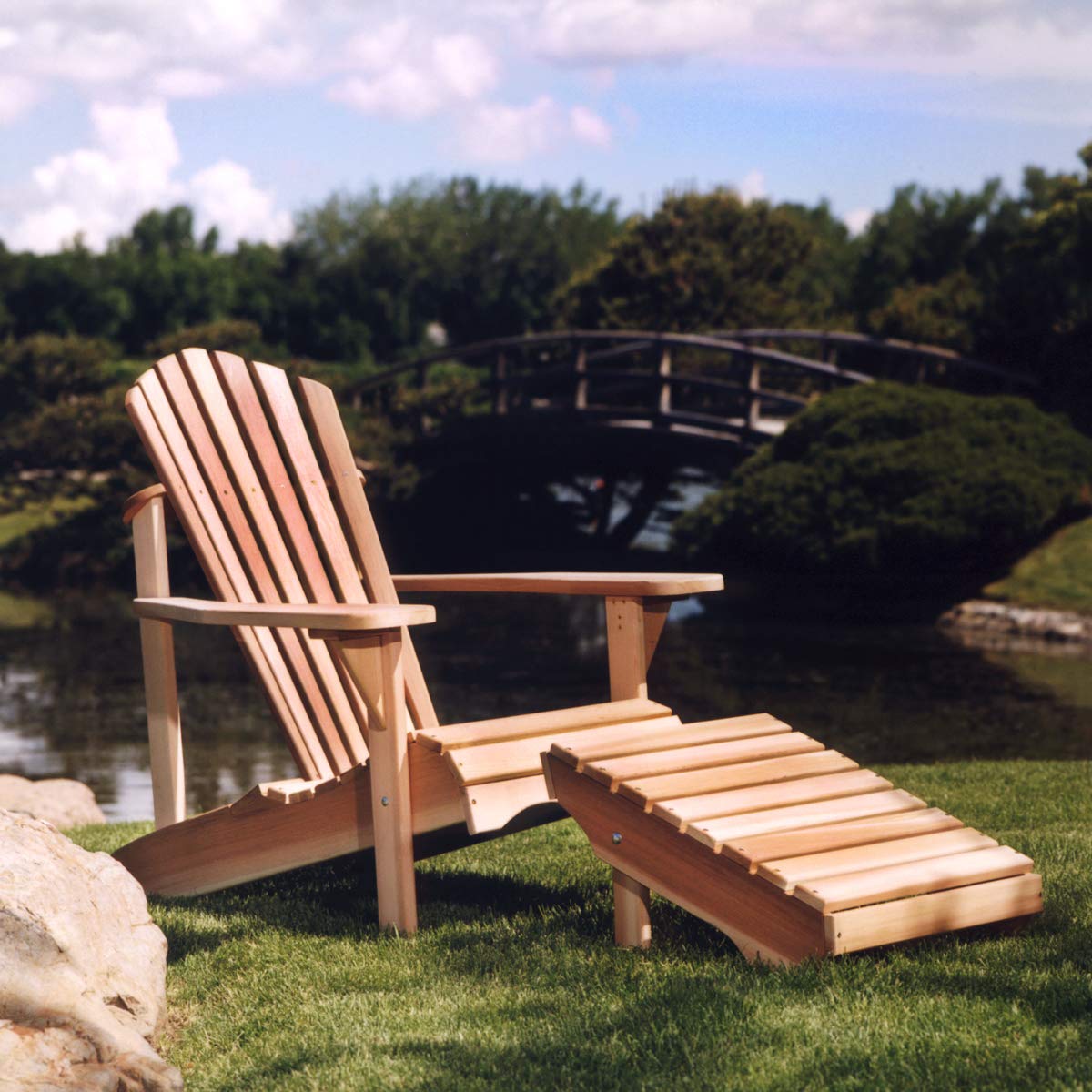 Adirondack Cedar Patio Chair & Ottoman T241335
