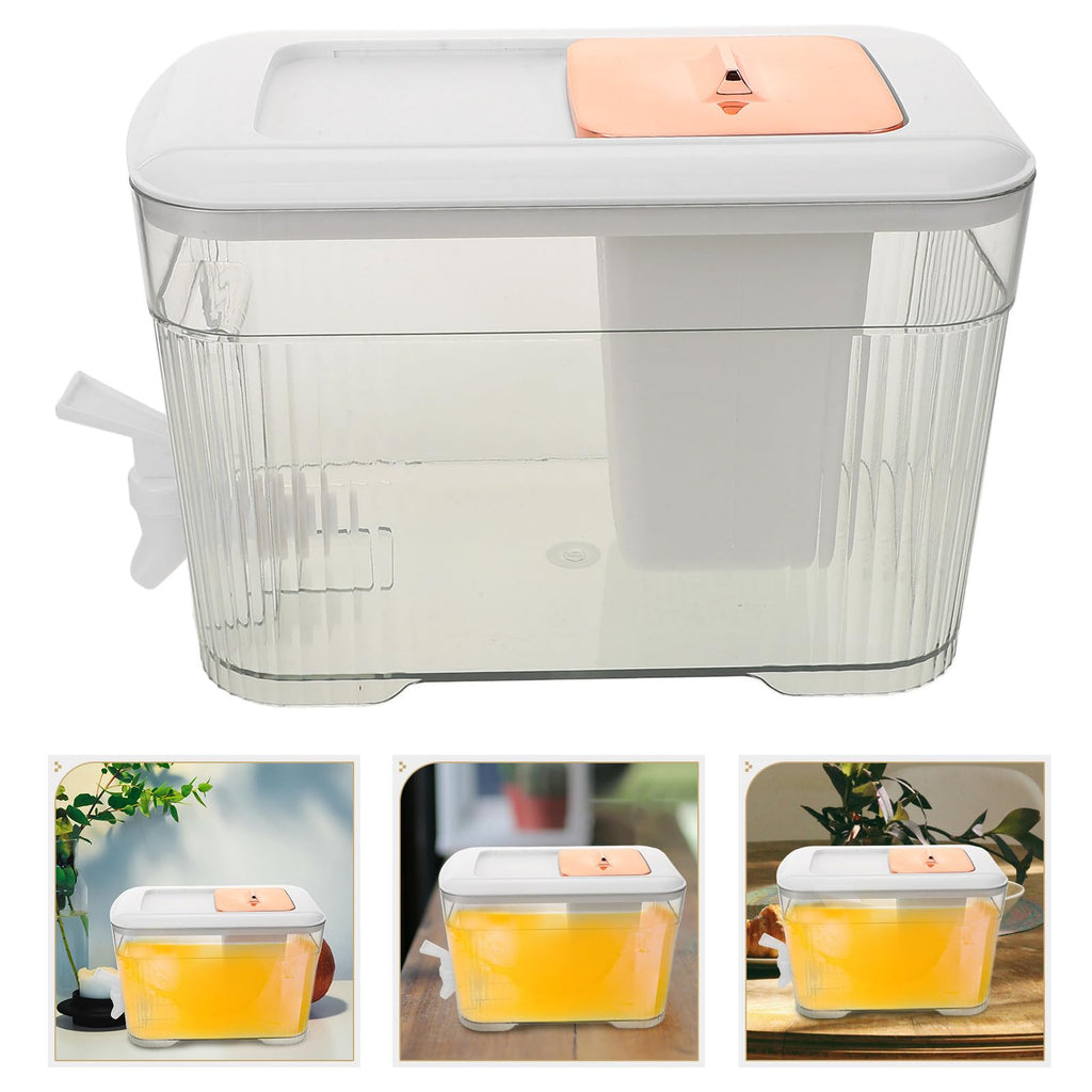 Cold Water Jug with Faucet 3.5l White Beverage Dispenser M22838