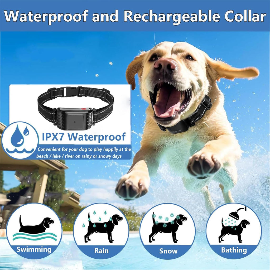 Wireless Electric Dog Fence & Training Collar 2-in-1, Waterproof Rechargeable, Up to 8 Acre F404