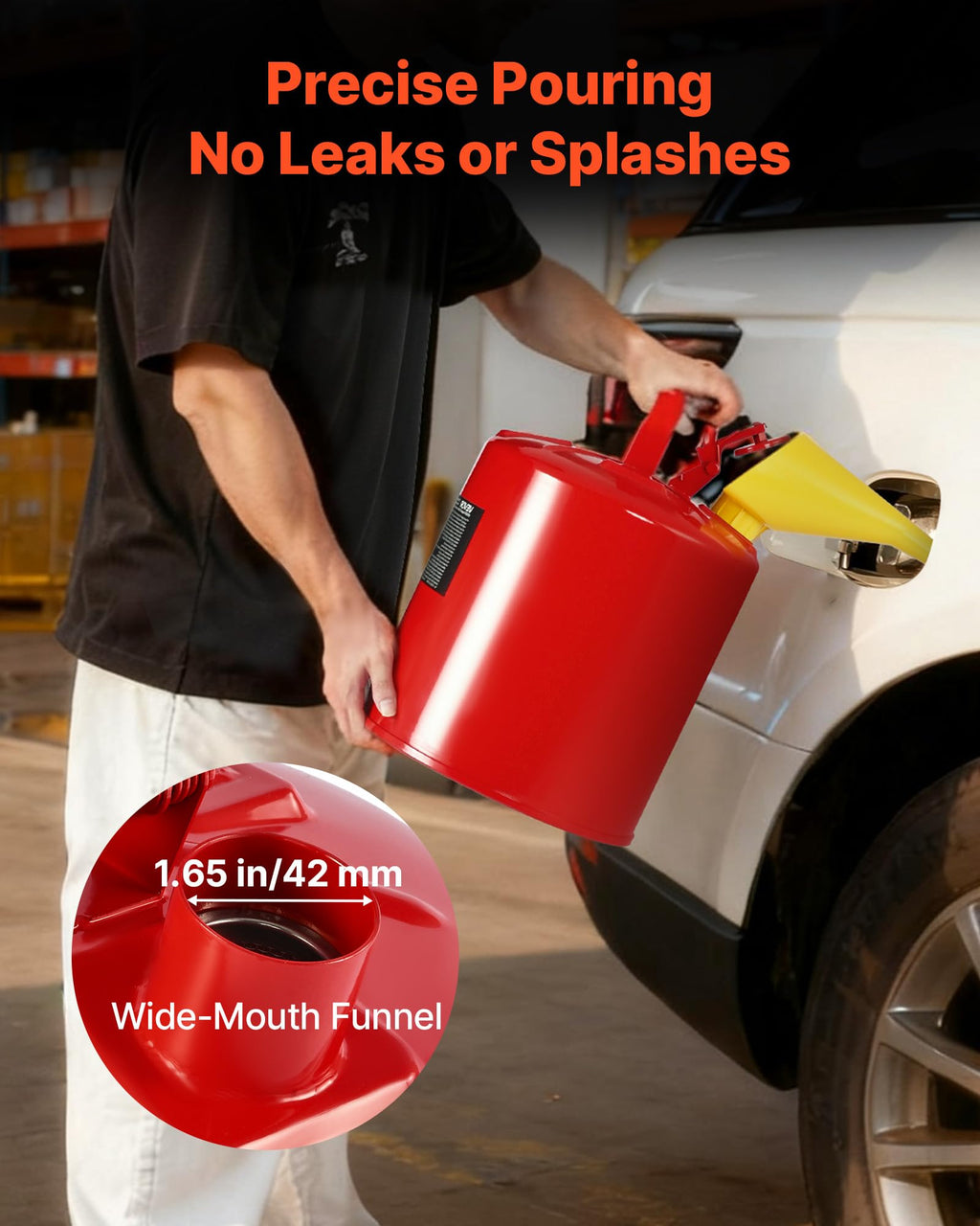 5 Gallon Red Metal Safety Gas Can with Flame Arrester T30538