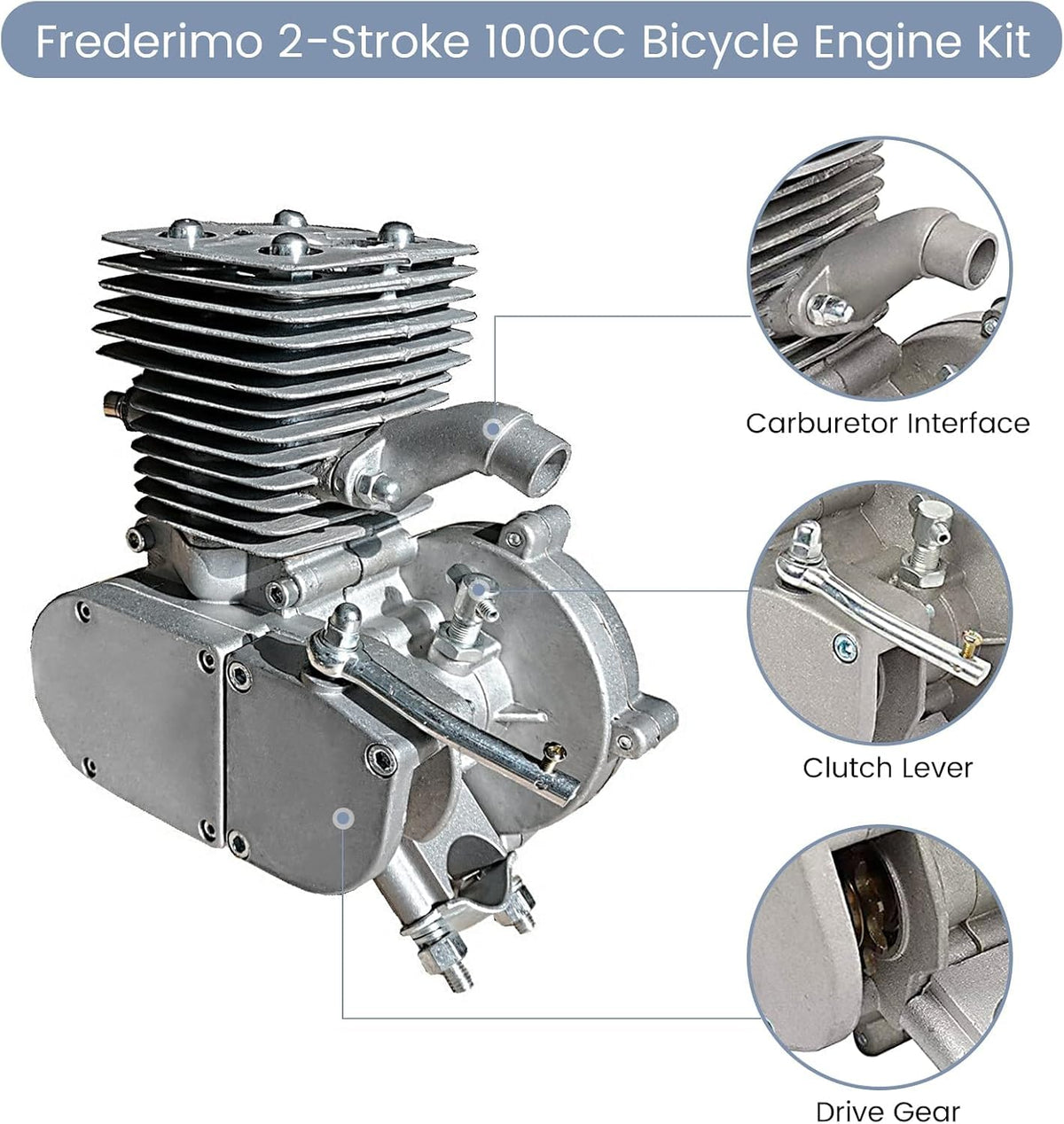2-Stroke 100cc Air-Cooling Bicycle Engine Kit R132628