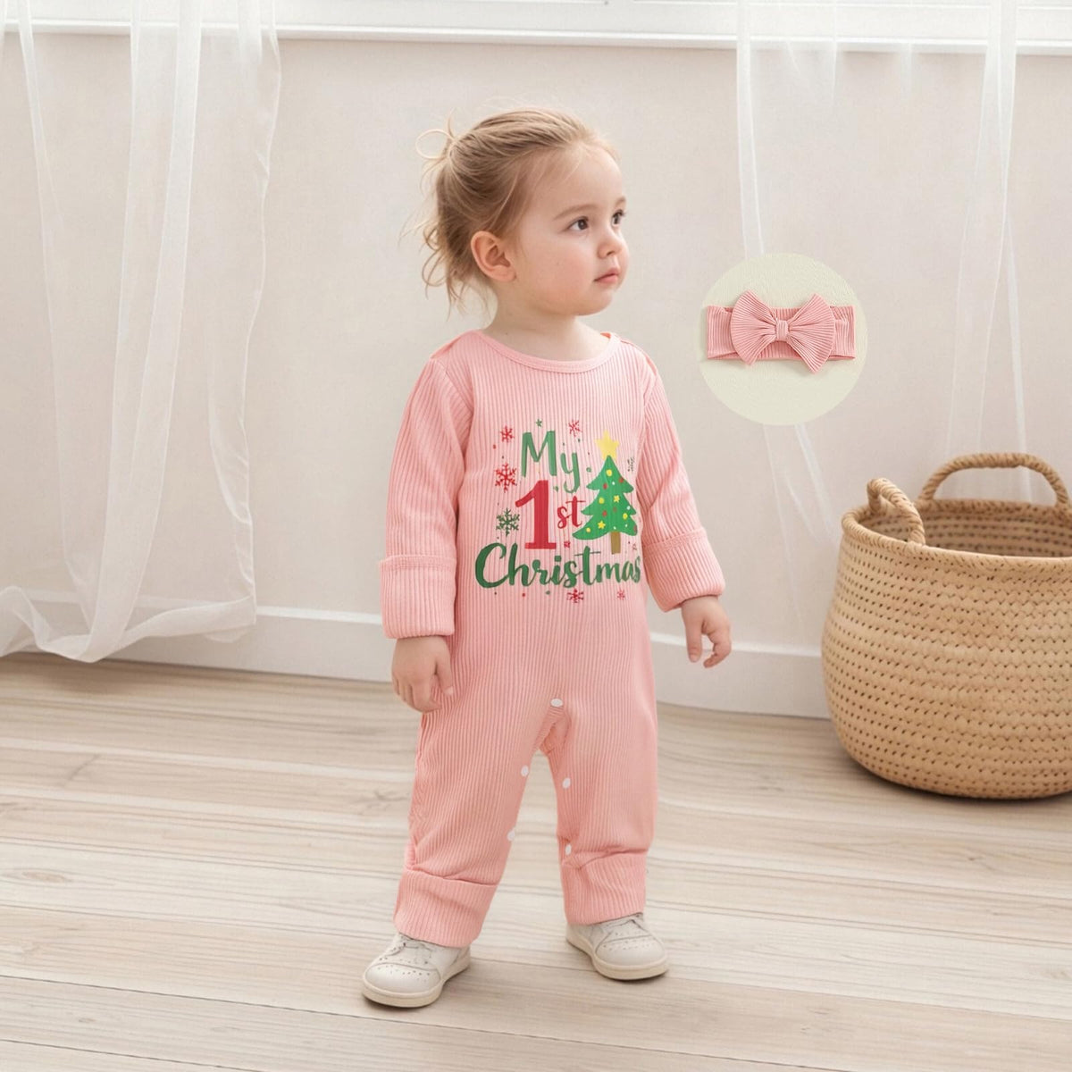 Christmas Tree Long Sleeve Romper Jumpsuit E9883