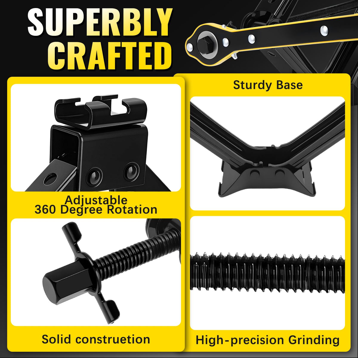 3 Ton Portable Scissor Car Jack with Wheel Wrench F61982