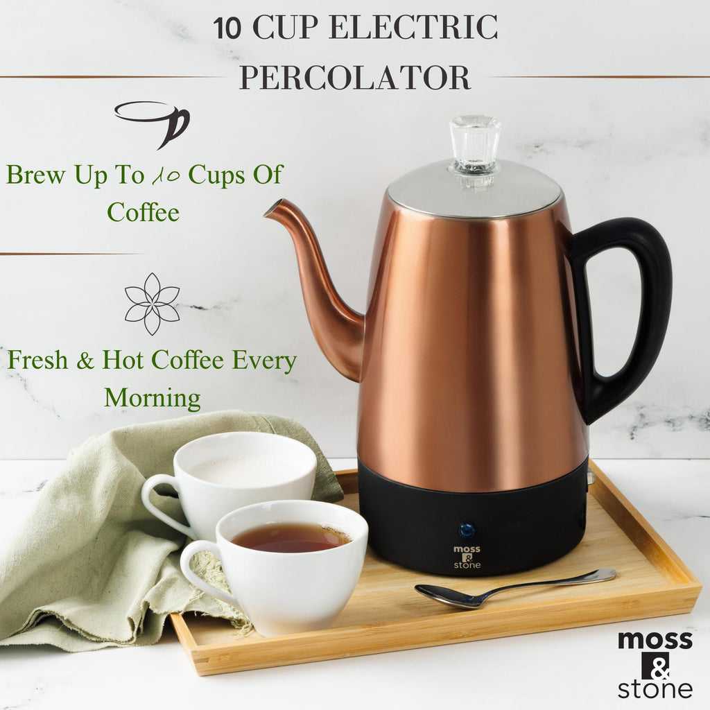 10 Cup Copper Electric Percolator Coffee Pot K718