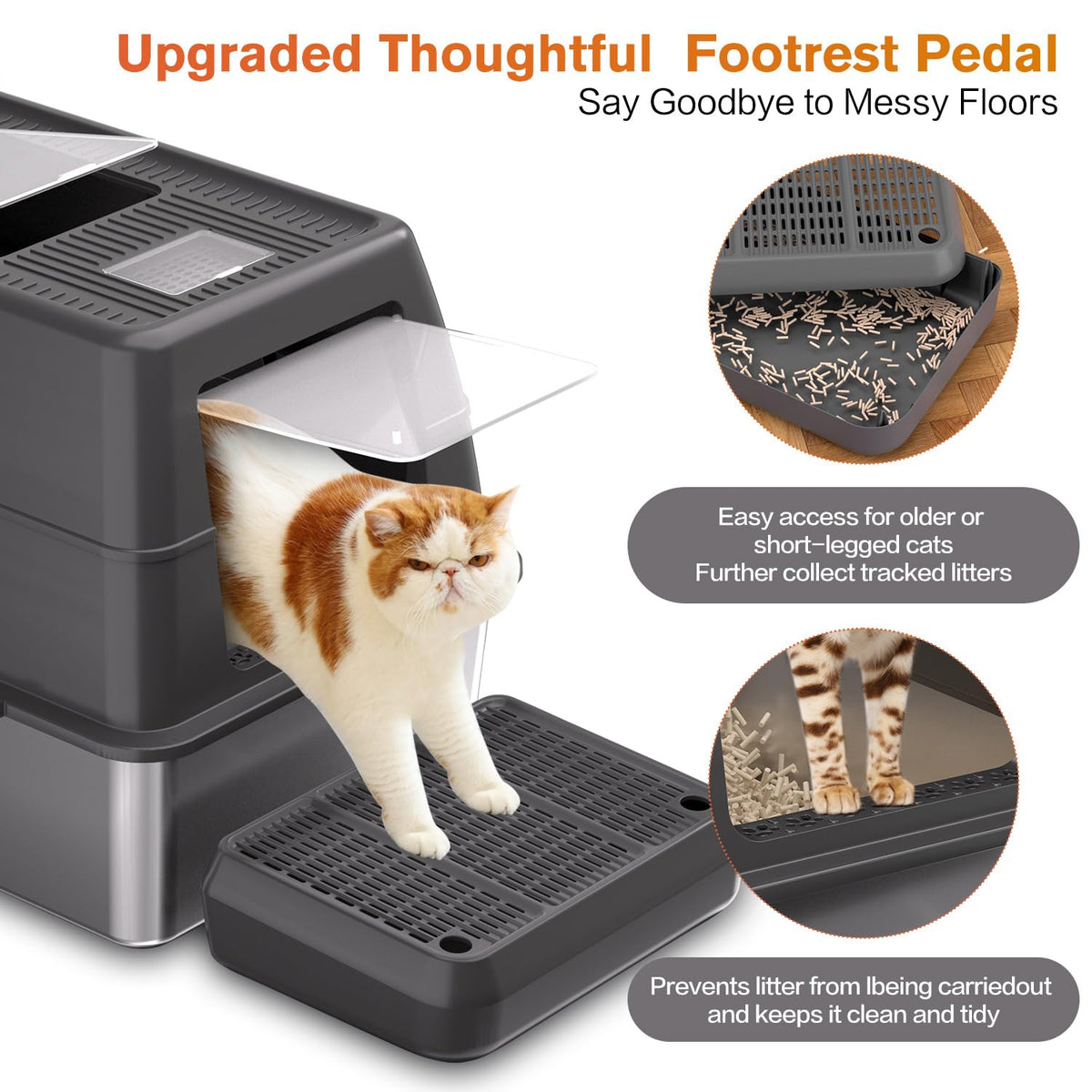 XXXL Stainless Steel Litter Box with Lid D463146