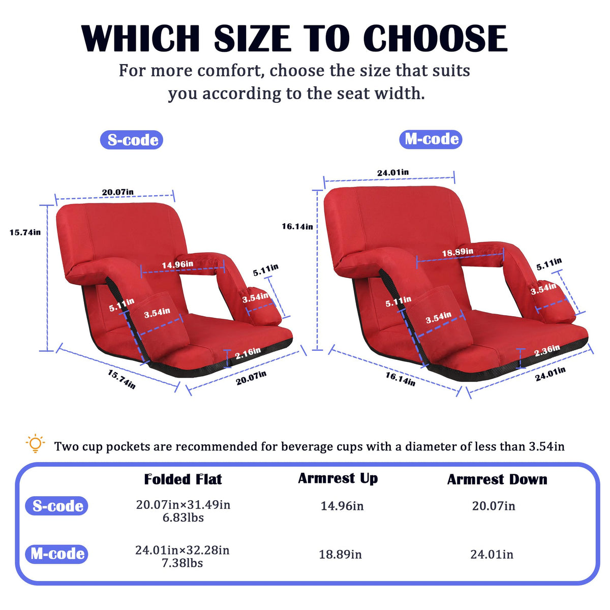 Reclining Bleacher Chair with Back Support D732