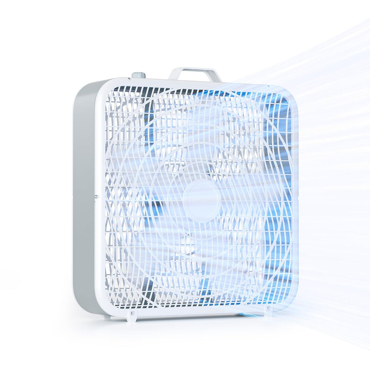 20” 3-Speed Box Fan with Safety Grill, White D138